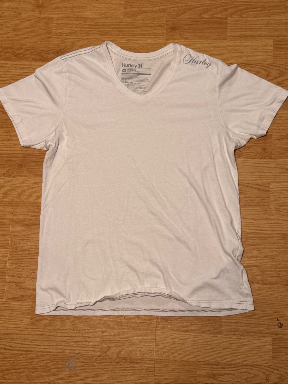 Hurley White Short Sleeve V-Neck Tee